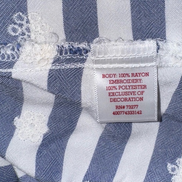 Blue/Gray Stripe X-Back Spaghetti Strap Sundress, Jr Sz Lg (see meas) - Picture 11 of 12